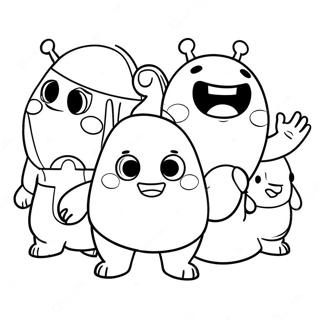 Funny Oddbods Characters Coloring Page 12328-10086