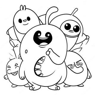 Funny Oddbods Characters Coloring Page 12328-10087