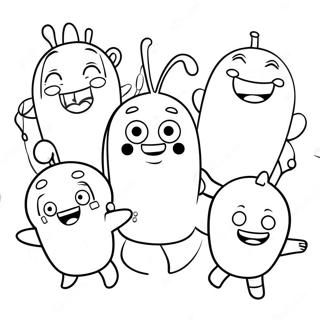 Funny Oddbods Characters Coloring Page 12328-10263