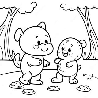 Chip And Potato Playing In The Park Coloring Page 12348-10102