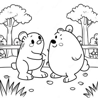 Chip And Potato Playing In The Park Coloring Page 12348-10103