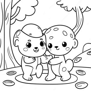 Chip And Potato Playing In The Park Coloring Page 12348-10277