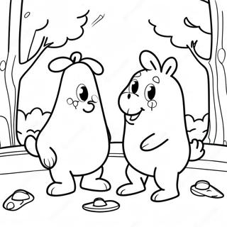 Chip And Potato Playing In The Park Coloring Page 12348-10278