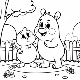 Chip And Potato Playing In The Park Coloring Page 12348-10280