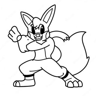 Lucario In Battle Pose Coloring Page 12368-10117