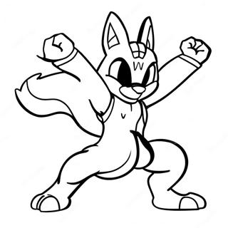 Lucario In Battle Pose Coloring Page 12368-10118