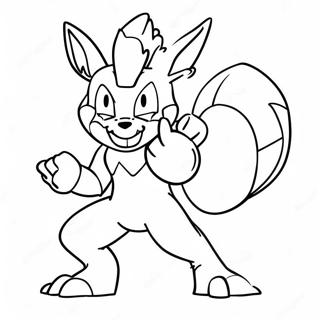 Lucario In Battle Pose Coloring Page 12368-10293