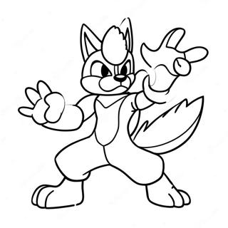 Lucario In Battle Pose Coloring Page 12368-10296