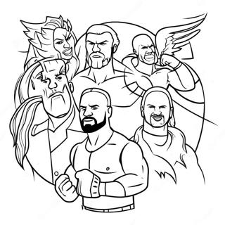 Wwe Superstars In Action Coloring Page 12388-10312