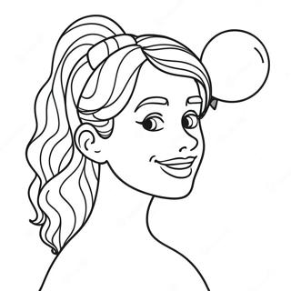 Megan With Colorful Balloons Coloring Page 12408-10325