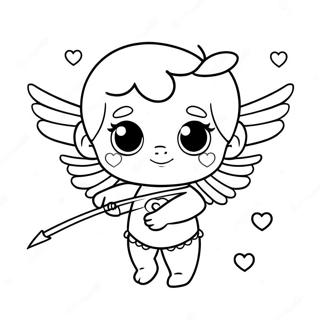 Cute Cupid With Heart Arrows Coloring Page 12418-10333