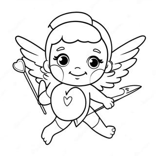 Cute Cupid With Heart Arrows Coloring Page 12418-10334