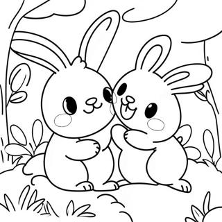 Happy Sunny Bunnies Playing Coloring Page 12428-10344