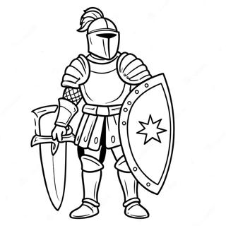 Brave Knight In Armor Coloring Page 1242-993