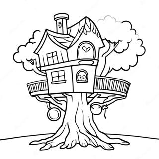 Fantasy Treehouse Coloring Page 12438-10350