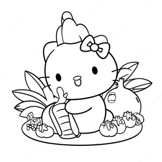 Hello Kitty Thanksgiving Coloring Page 12447-10354