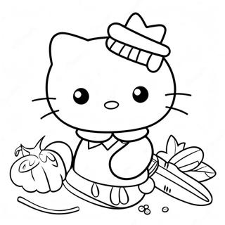 Hello Kitty Thanksgiving Coloring Page 12447-10355