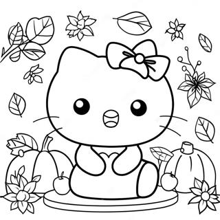 Hello Kitty Thanksgiving Coloring Page 12447-10356