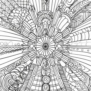 Optical Illusion Geometric Patterns Coloring Page 12457-10364