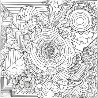 Intricate Geometric Shapes Optical Illusion Coloring Page 12458-10365