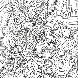 Intricate Geometric Shapes Optical Illusion Coloring Page 12458-10366