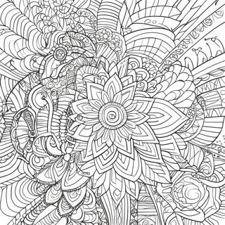 Intricate Geometric Shapes Optical Illusion Coloring Page 12458-10367