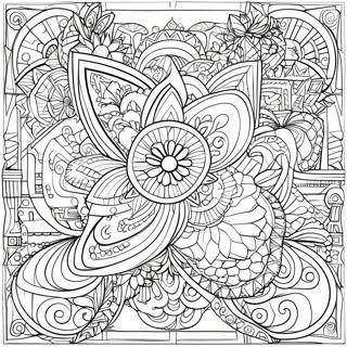 Intricate Geometric Shapes Optical Illusion Coloring Page 12458-10368