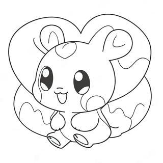 Cute Pokemon Love Hearts Coloring Page 12478-10382