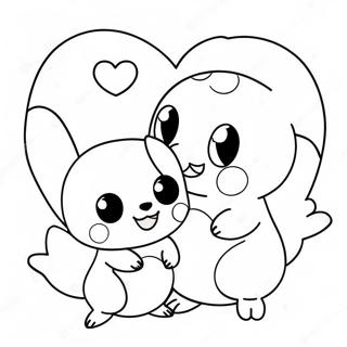 Cute Pokemon Love Hearts Coloring Page 12478-10383