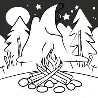 Cozy Campfire Under The Stars Coloring Page 12488-10389