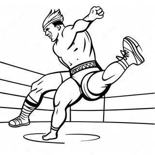 Wwe Wrestler Jumping On Opponent Coloring Page 12508-10405