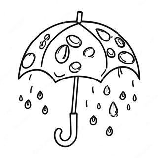 Colorful Umbrella In Rain Coloring Page 12518-10413