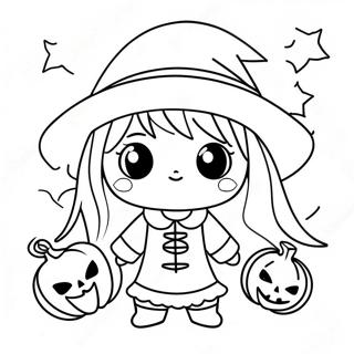 Anime Halloween Coloring Page 12527-10420