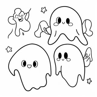 Cute Anime Ghosts Coloring Page 12528-10421