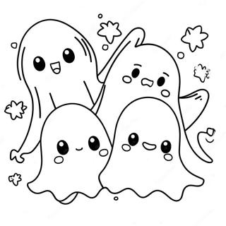 Cute Anime Ghosts Coloring Page 12528-10422