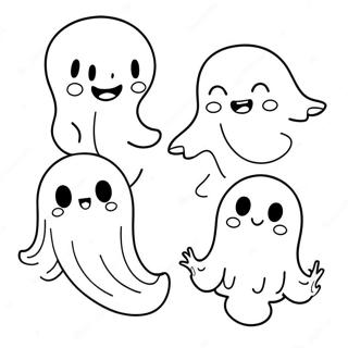 Cute Anime Ghosts Coloring Page 12528-10423