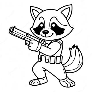 Rocket Raccoon With Laser Gun Coloring Page 1252-1002