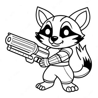 Rocket Raccoon With Laser Gun Coloring Page 1252-1004