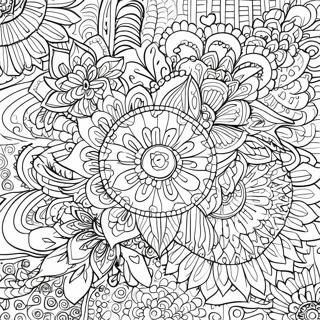 Detailed Grayscale Floral Mandala Coloring Page 12537-10428