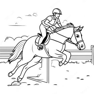 Cross Country Jumping Horse Coloring Page 12547-10434