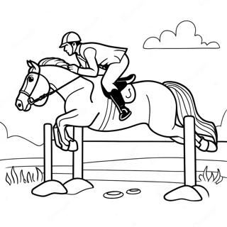 Cross Country Jumping Horse Coloring Page 12547-10435