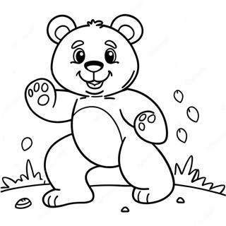 Grizzy The Bear In Action Coloring Page 12558-10453