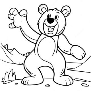 Grizzy The Bear In Action Coloring Page 12558-10454