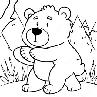 Grizzy The Bear In Action Coloring Page 12558-10455