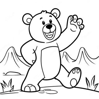 Grizzy The Bear In Action Coloring Page 12558-10456