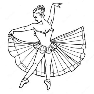 Elegant Ballerina In Graceful Pose Coloring Page 12568-10461