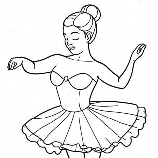 Elegant Ballerina In Graceful Pose Coloring Page 12568-10463