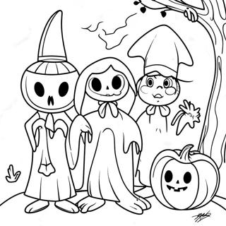 Spooky Halloweentown Characters Coloring Page 12608-10495