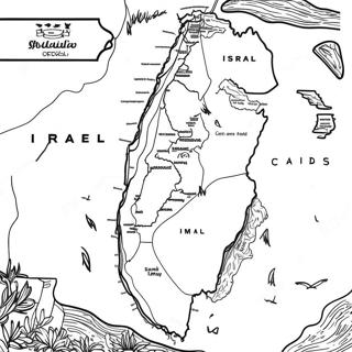 Israel Map Coloring Page 12617-10499