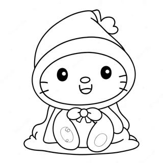 Hello Kitty In Santa Hat Coloring Page 12628-10509